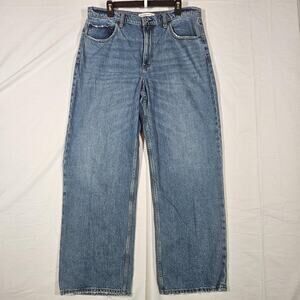 Abercrombie & Fitch The Loose High Rise Jeans Womens 14 34x30 Wide Leg Baggy